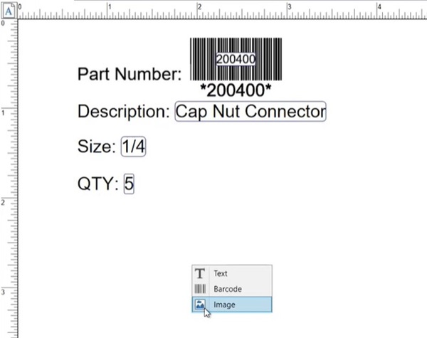 Placing Database Fields onto a Label Template